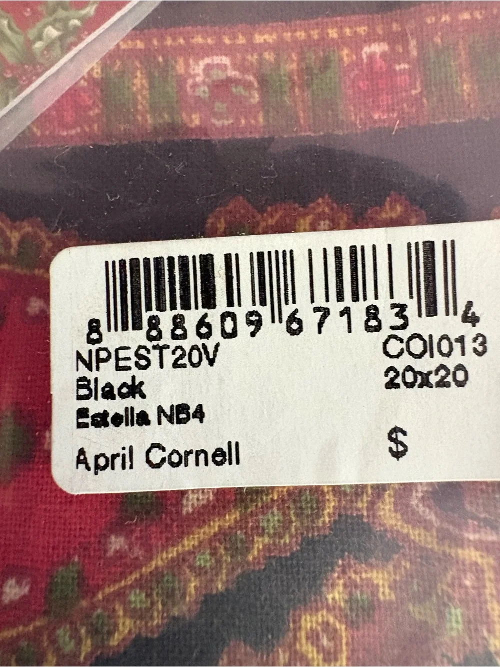 April Cornell NWT Estella Napkin, Black, Set of 4 Cottagecore